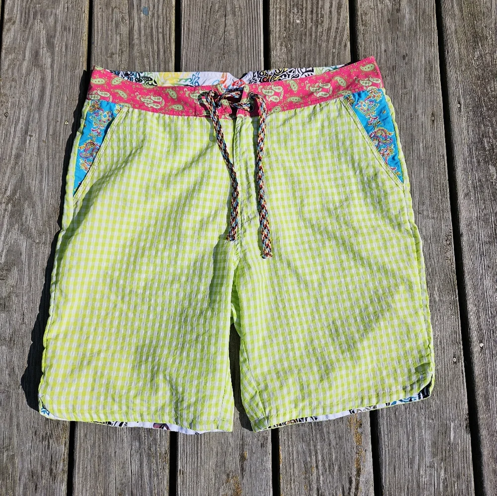 Robert Graham Green Checkered Paisley Bathingsuit - size 34